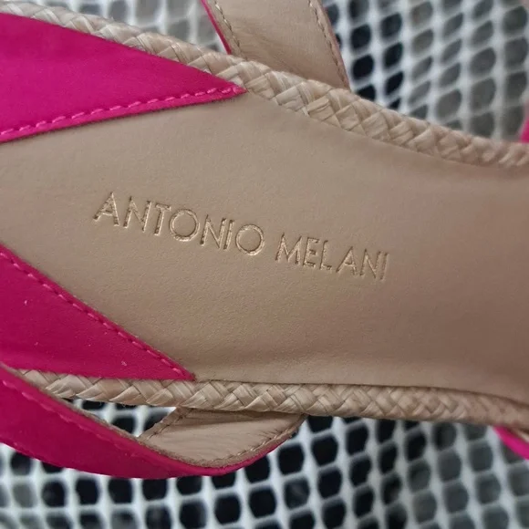 Antonio Melani Bindi Satin Bow Raffia Platform Sandals - Picture 8 of 9